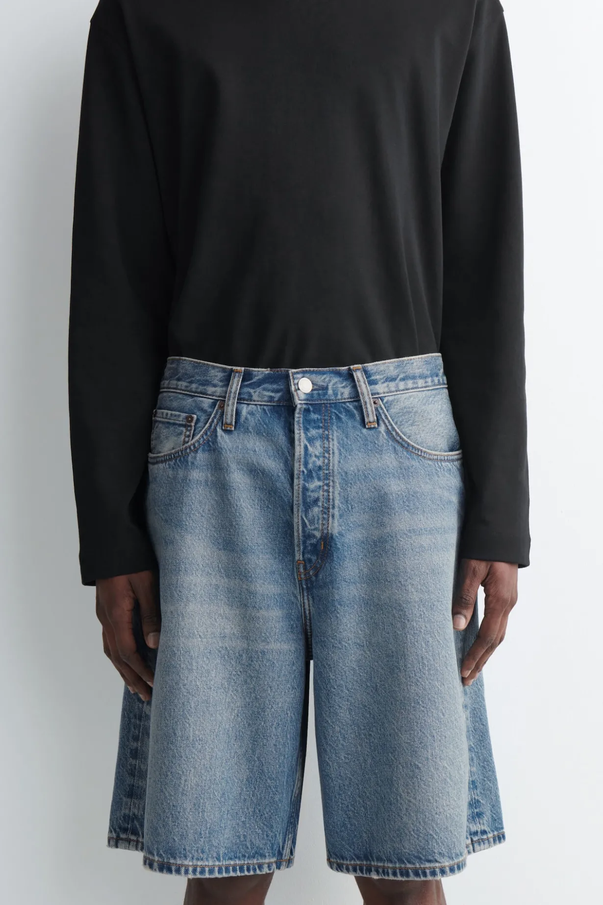 RIDER RELAXED-FIT DENIM SHORTS