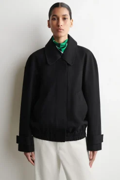 ROUNDED COTTON BLOUSON JACKET