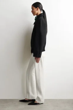 ROUNDED COTTON BLOUSON JACKET