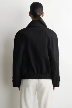 ROUNDED COTTON BLOUSON JACKET