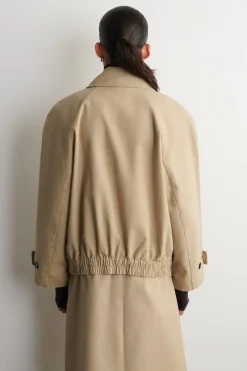 ROUNDED COTTON BLOUSON JACKET