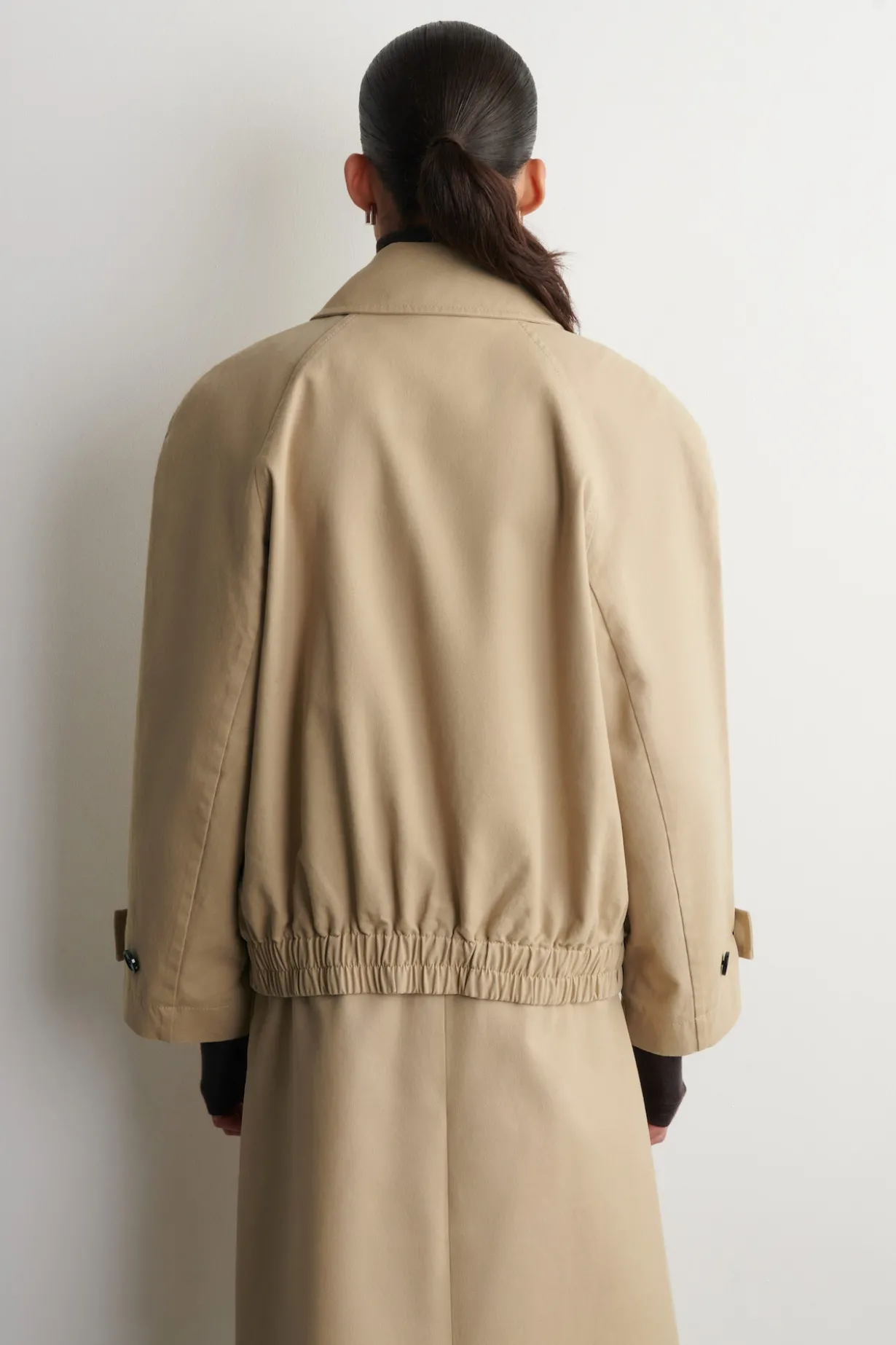 ROUNDED COTTON BLOUSON JACKET