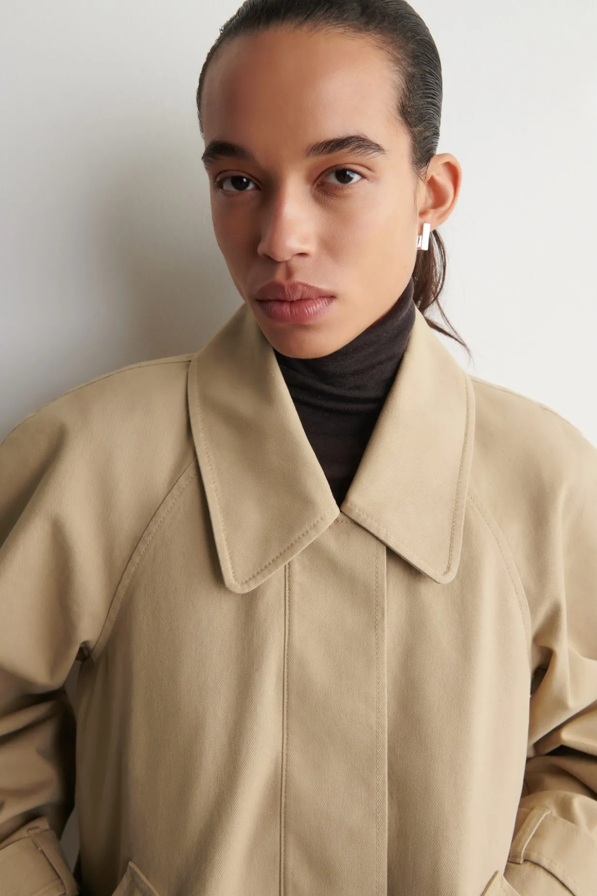 ROUNDED COTTON BLOUSON JACKET