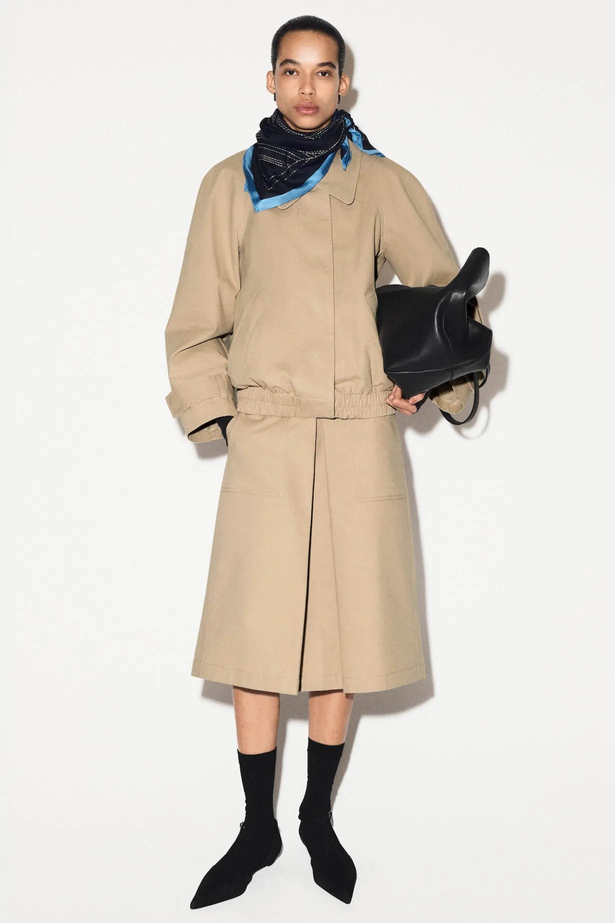 ROUNDED COTTON BLOUSON JACKET