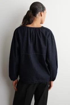 ROUNDED DENIM TOP