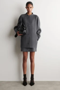 ROUNDED DOUBLE-FACED WOOL JACKET