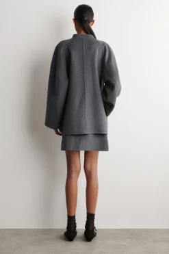 ROUNDED DOUBLE-FACED WOOL JACKET