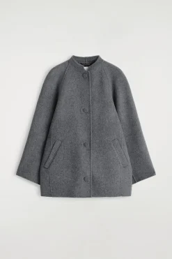 ROUNDED DOUBLE-FACED WOOL JACKET