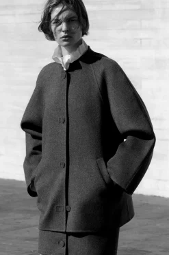ROUNDED DOUBLE-FACED WOOL JACKET