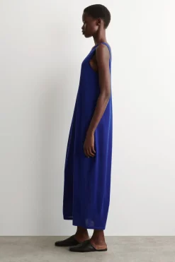 ROUNDED MERINO WOOL MAXI DRESS