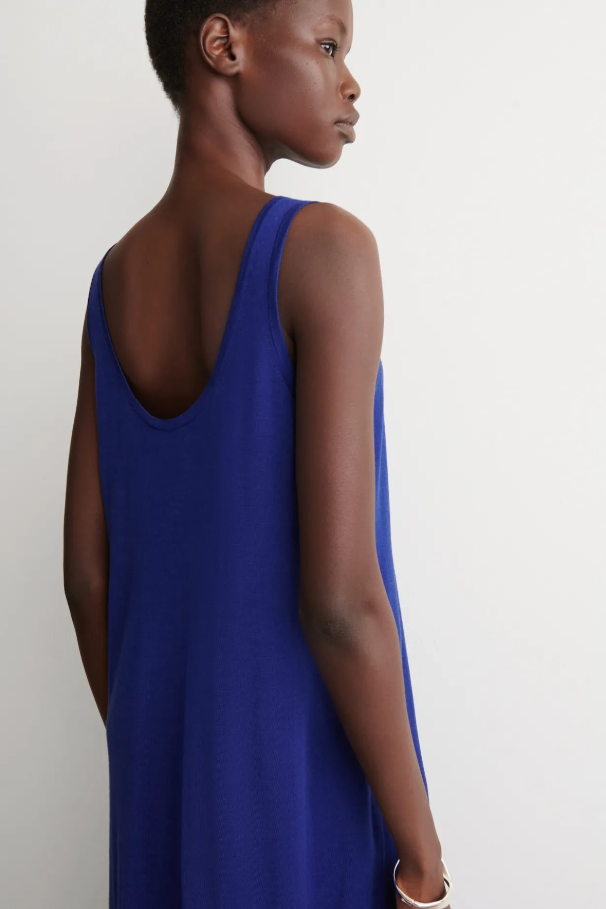 ROUNDED MERINO WOOL MAXI DRESS