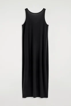ROUNDED MERINO WOOL MAXI DRESS