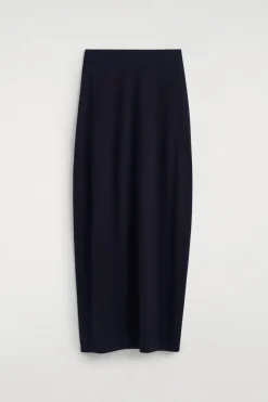 ROUNDED MERINO WOOL MIDI SKIRT