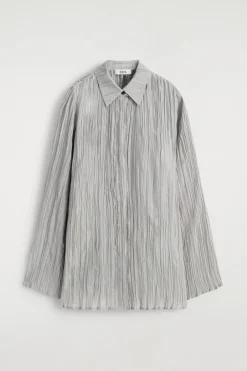 ROUNDED TEXTURED-SILK SHIRT