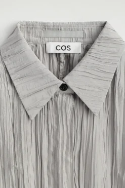 ROUNDED TEXTURED-SILK SHIRT