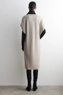 ROUNDED WOOL LONGLINE CARDIGAN