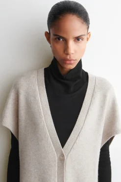ROUNDED WOOL LONGLINE CARDIGAN