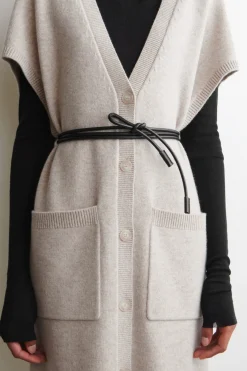ROUNDED WOOL LONGLINE CARDIGAN