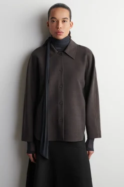 ROUNDED WOOL-BLEND SHIRT