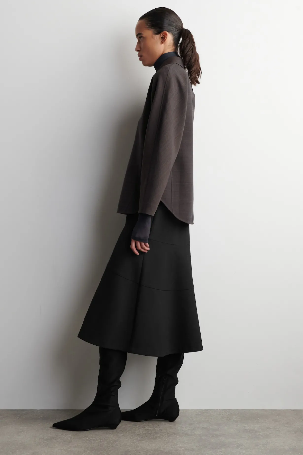 ROUNDED WOOL-BLEND SHIRT