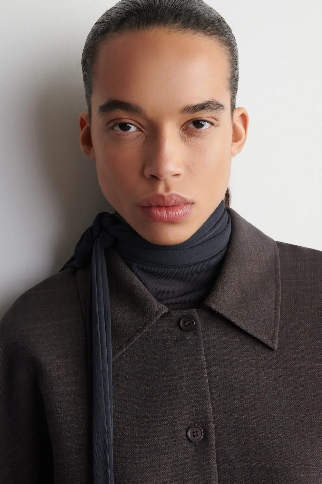 ROUNDED WOOL-BLEND SHIRT