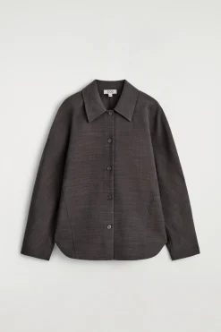 ROUNDED WOOL-BLEND SHIRT