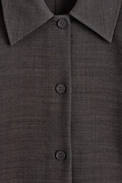 ROUNDED WOOL-BLEND SHIRT