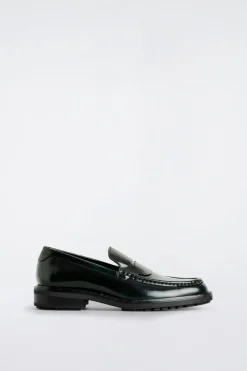 RUBBED-LEATHER LOAFERS