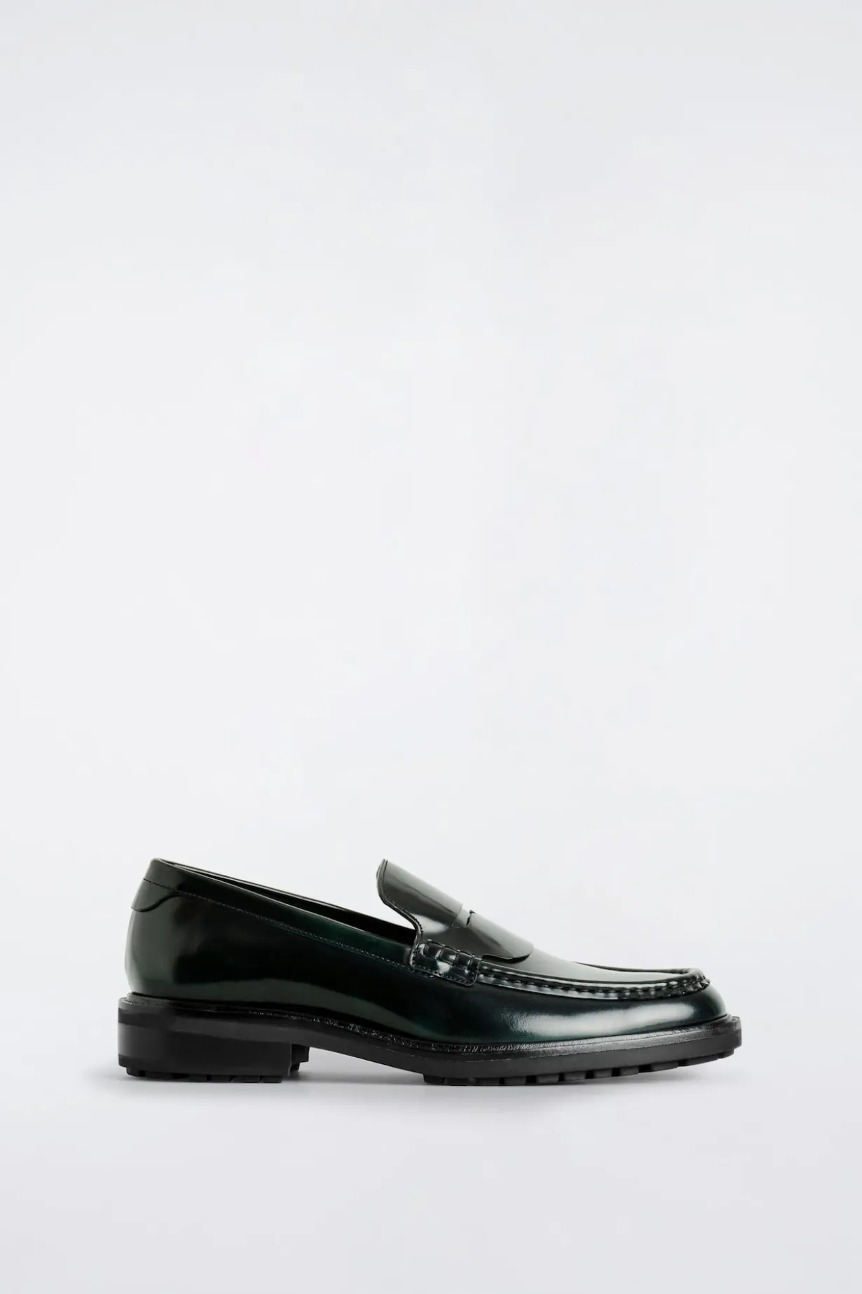 RUBBED-LEATHER LOAFERS