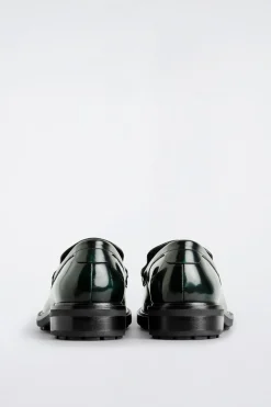RUBBED-LEATHER LOAFERS
