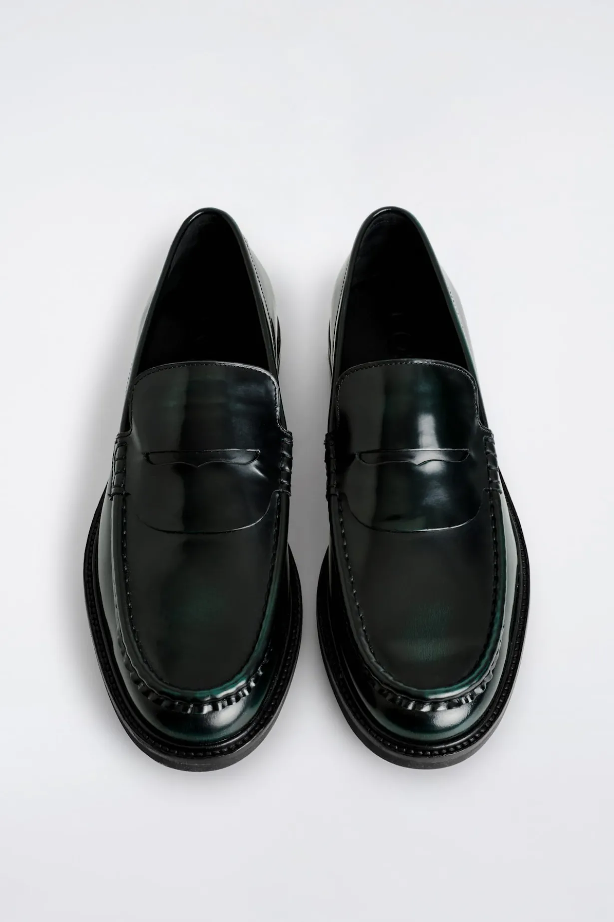 RUBBED-LEATHER LOAFERS