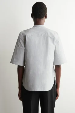 RUCHED COTTON BLOUSE