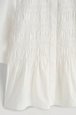 RUCHED COTTON BLOUSE