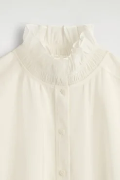 RUFFLE-COLLAR MODAL BLOUSE