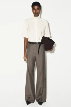 RUFFLE-COLLAR MODAL BLOUSE