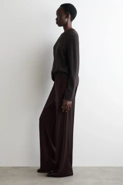 SATIN WIDE-LEG PANTS