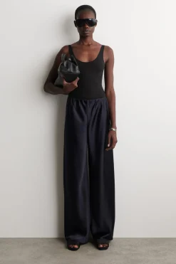 SATIN WIDE-LEG PANTS