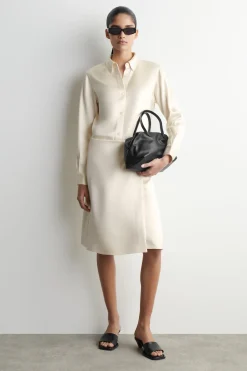 SATIN WRAP SKIRT