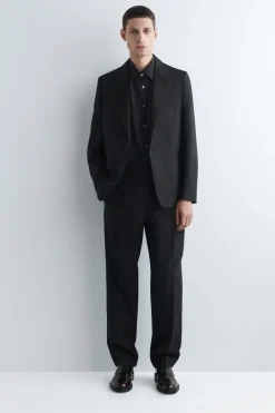 SATIN-COLLAR WOOL BLAZER