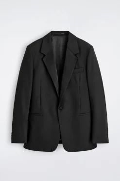 SATIN-COLLAR WOOL BLAZER
