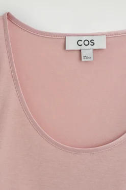 SATIN-TRIMMED COTTON JERSEY LONG-SLEEVED TOP