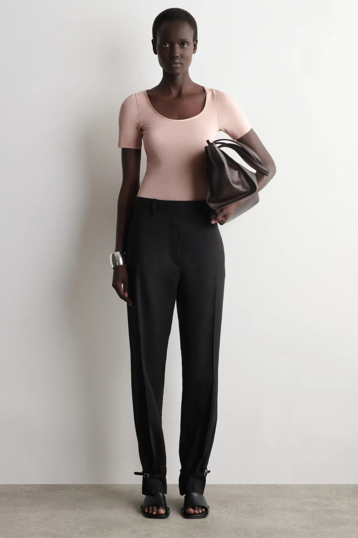SATIN-TRIMMED COTTON-JERSEY T-SHIRT