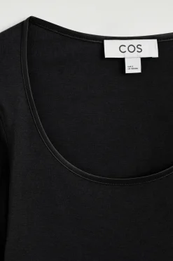 SATIN-TRIMMED COTTON-JERSEY T-SHIRT