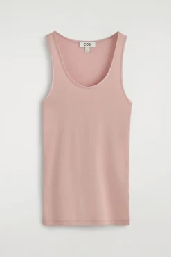 SATIN-TRIMMED COTTON-JERSEY TANK TOP
