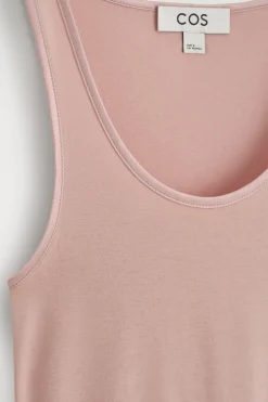 SATIN-TRIMMED COTTON-JERSEY TANK TOP