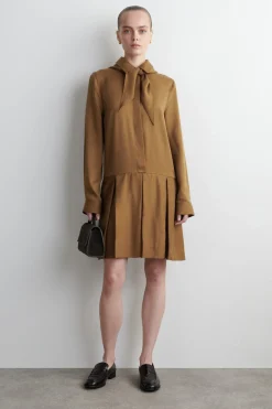 SCARF-DETAIL DROPPED-WAIST MINI DRESS