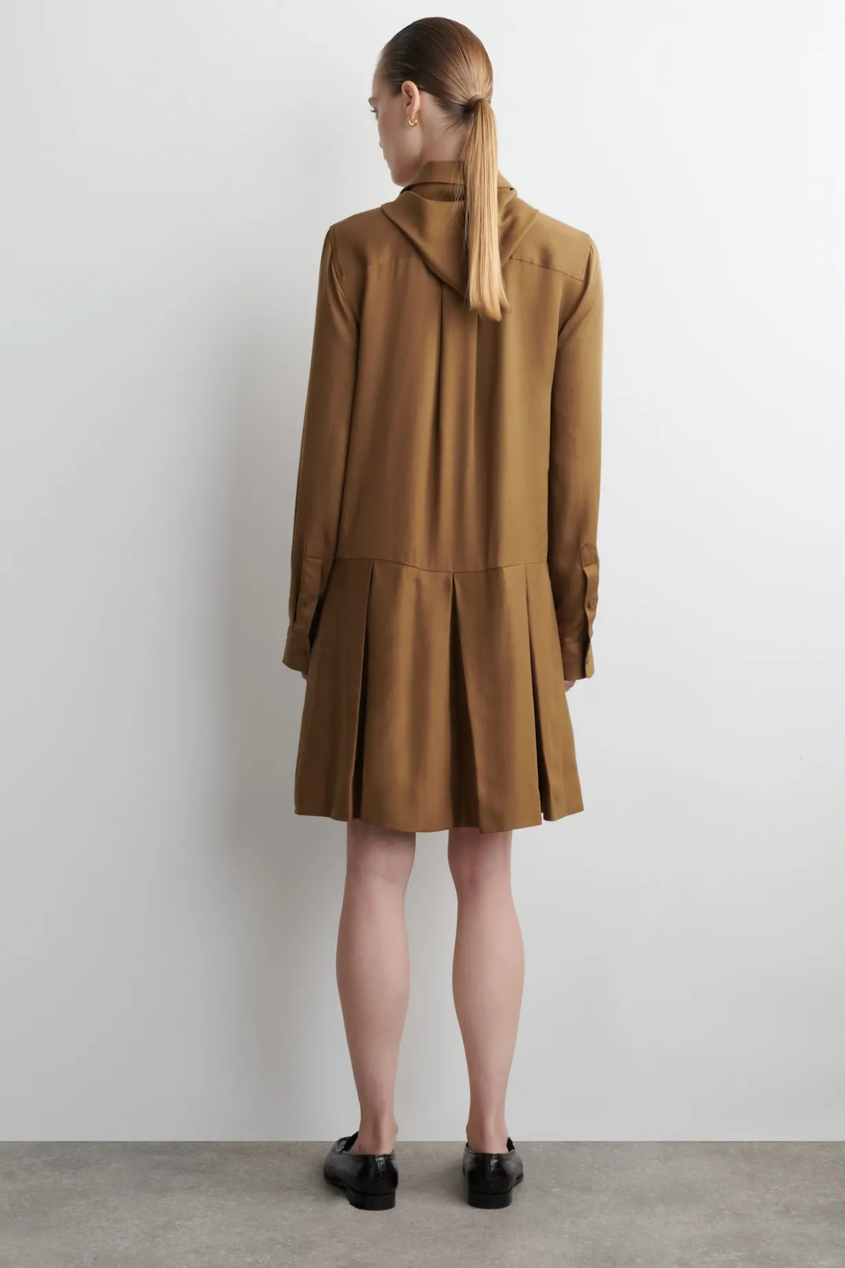 SCARF-DETAIL DROPPED-WAIST MINI DRESS