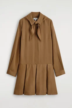 SCARF-DETAIL DROPPED-WAIST MINI DRESS