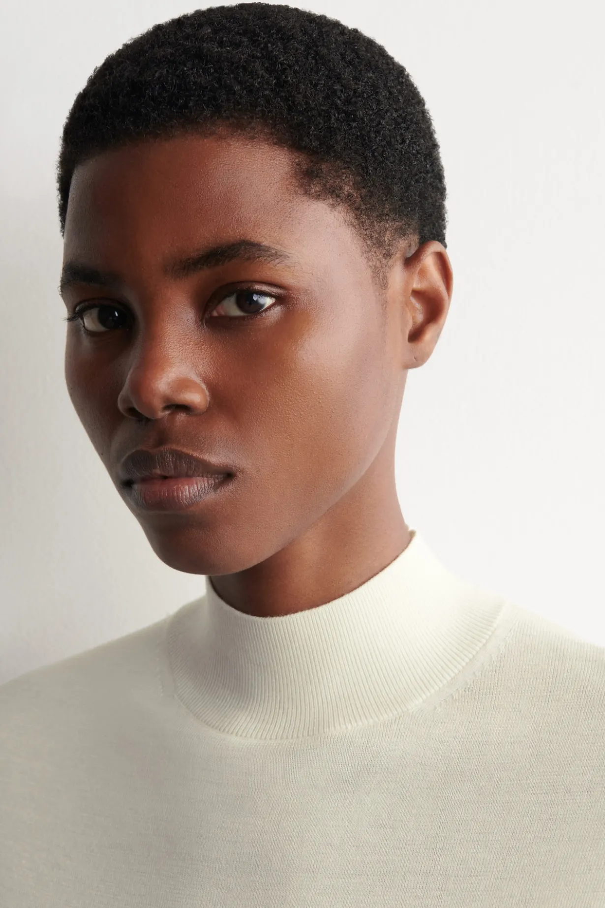 SCARF-DETAIL MERINO WOOL T-SHIRT