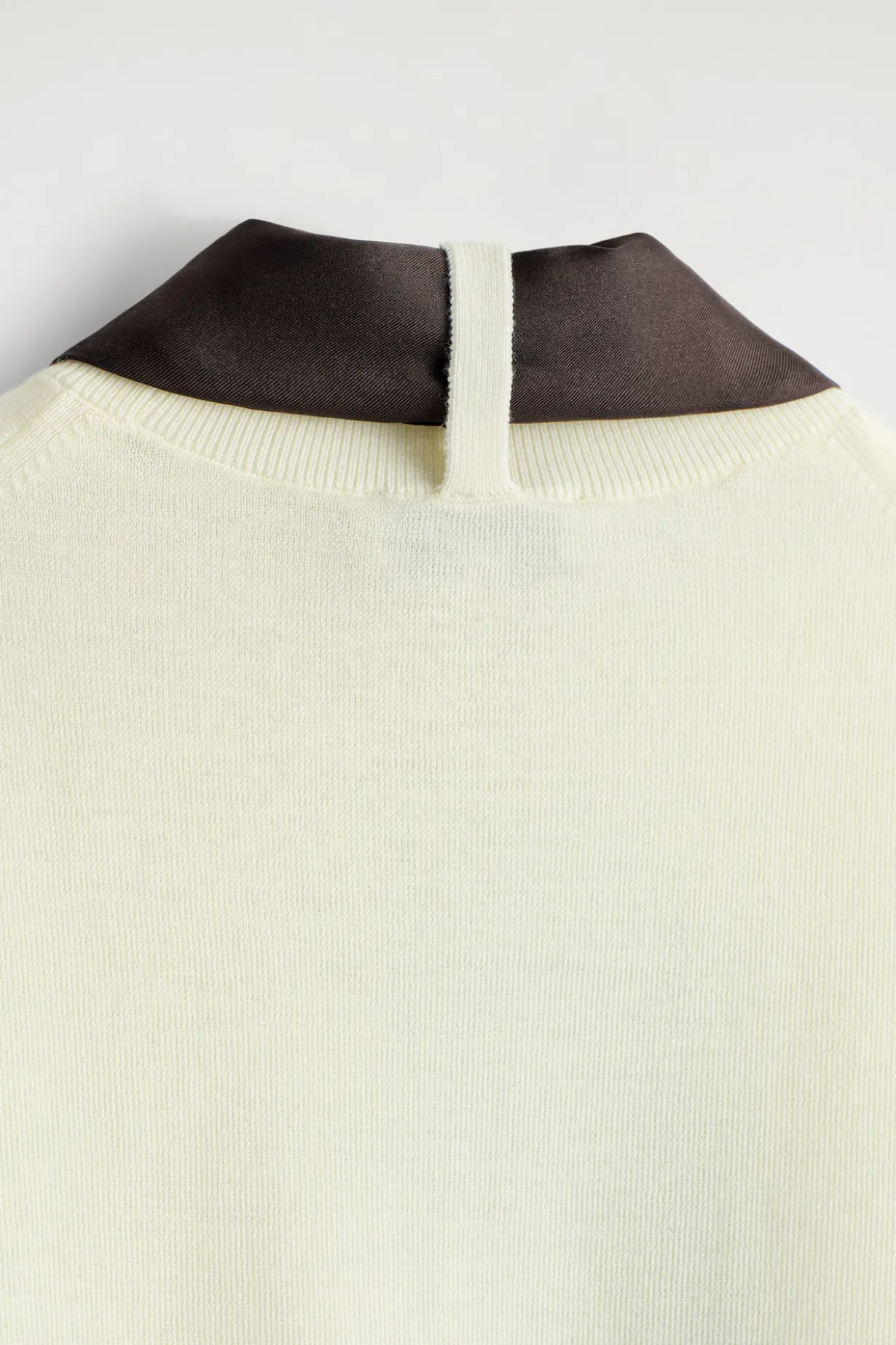 SCARF-DETAIL MERINO WOOL T-SHIRT